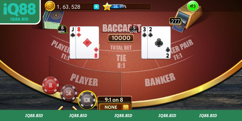 Luật tính điểm Baccarat IQ88 chi tiết nhất