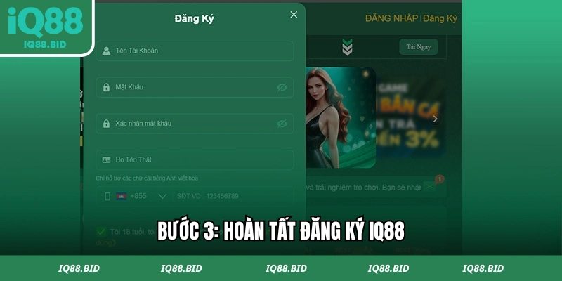 Hoàn tất đăng ký IQ88